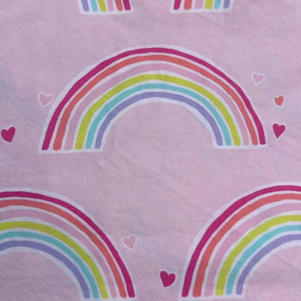 Pottery Barn Kids Rainbow Hearts Pink Duvet Set Full‎ Queen